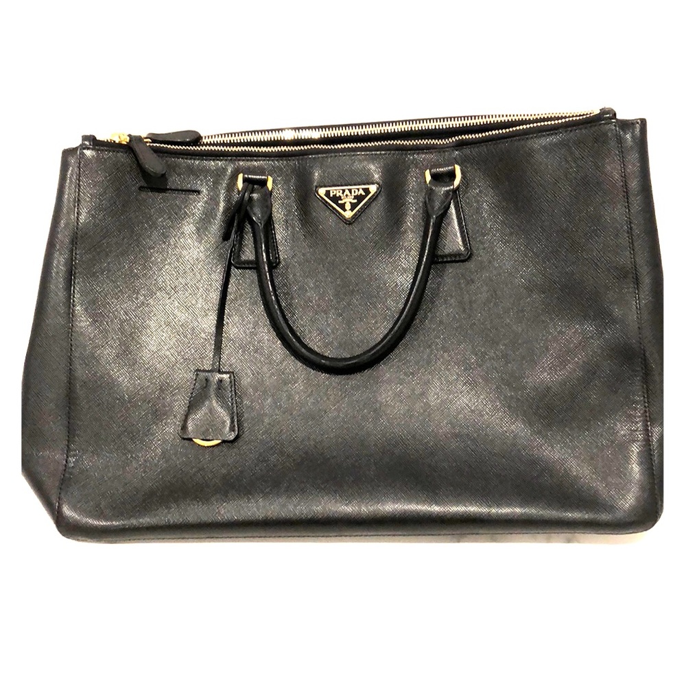 Authentic Prada Saffiano double zipper Tote Bag